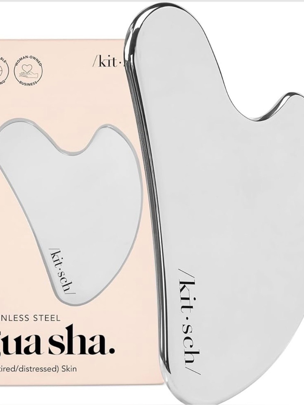 Kitsch Stainless Steel Gua Sha - Silver